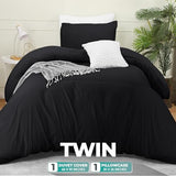 Utopia Bedding Duvet Cover Set with Pillowcases- 2 Pieces Bedding Duvet Cover with Zipper Closure - 1 Duvet Cover with 1 Pillow Sham - Soft Brushed Microfiber (Twin/Twin XL, Black) Utopia Bedding