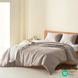 Comfort Spaces Taupe Queen Duvet Cover Set - 3 Pieces Breathable Dotted Weave Texture Duvet Sets, Modern Farmhouse Boho Duvet Cover & Sham, All Season Microfiber Queen Bed Set, Full/Queen Comfort Spaces
