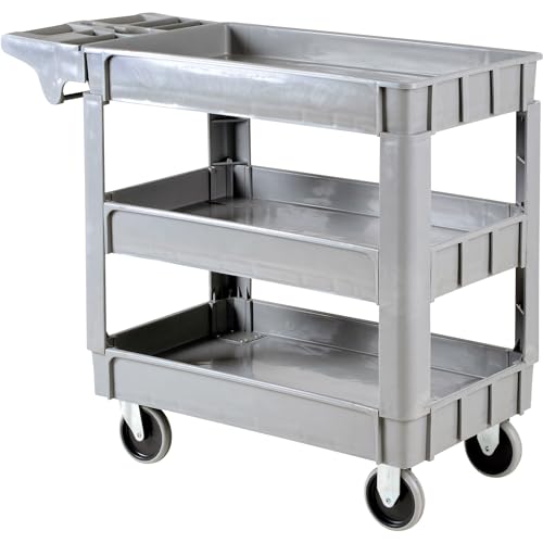 Ironton 500-Lb. Capacity 3 Tray Utility Cart, Maintenance-Free Structural Foam Construction Cargo Pushcart, Scratch Resistant, Easy to Clean Service - WoodArtSupply