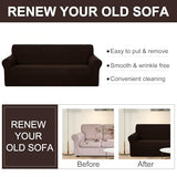 U-NICE HOME Stretch Couch Cover Sofa Cover Washable Sofa Slipcover Furniture Protector for 3 Cushion Couch Sofa Pet Friendly(Sofa, Chocolate) U-NICE HOME