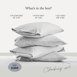 BELADOR Silky Soft King White Sheet Set -Luxury 6 Piece Bed Sheets for King Size Bed, Secure-Fit Deep Pocket Sheets with Elastic, Breathable Hotel Sheets & Pillowcase Set, Wrinkle Free Oeko-Tex Sheet
