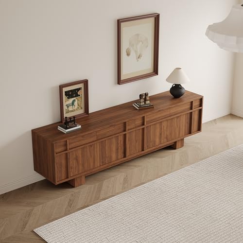 VAFON 70.87" TV Stand with Storage and Shelves for 55-70 inch TV, Wood Entertainment Center with Doors and Drawers, Mid Century Modern Console Table, for Living Room & Bedroom VAFON