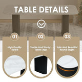RGZ Modern Oval Dining Table Set for 4, 5 Piece Dining Table and Chairs Set with Faux Marble Kitchen Table & 4 Black Gold Upholstered Boucle Chairs, Dining Table for Dining Room, Kitchen, Living Room RGZ
