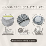 Elegant Comfort Amelia Paisley Printed 4-Piece Sheet Set, Deep Pocket 1500 Thread Count, Fade, Stain, and Wrinkle Resistant, Fitted Sheets with Smart Pockets, Paisley Sheet Set, Twin XL, Ash Gray Elegant Comfort