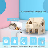 Hamster Forest Lookout Wood House Fun House Double-Decker Hut for Young Dwarf Gerbil Mouse Mice Rat Small Animals(Small Size Only for Small Hamster) kcrygogo