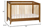 Babyletto Sprout 4-in-1 Convertible Crib with Toddler Bed Conversion Kit in Chestnut and Natural, Greenguard Gold Certified babyletto
