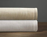 DownTown Company, Acrylic & Cotton Cotton Blend Blanket, Cashmere Softness, Cream Color, Twin Size DownTown Company