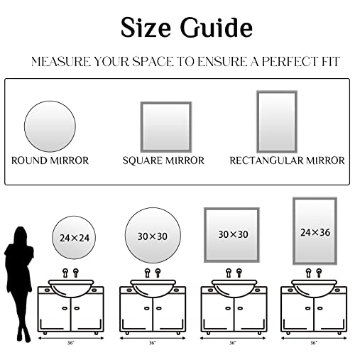 EMAISON 36 X 24 inch Wall Mount Wood Frame Bathroom Vanity Mirror Rustic Horizontal/Vertical Rectangle Mirror for Over Sink, Bedroom, Farmhouse Home EMAISON