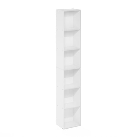 Furinno Luder 6-Tier Open Shelf Bookcase, White Furinno