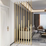 Ceiling to Floor Partition Post/Room Dividers Metal Slats，5/8/10pcs Privacy Screen Post Wall Poles Columns for Room Separation，No Drill Installation(5pcs,275cm/108in/9ft) Renmlion