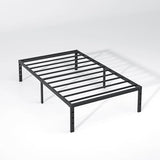 NEW JETO Metal Bed Frame,Twin Size Bed Frame with Storage Space,Heavy Duty Sturdy Mattress Foundation,Easy Assembly,No Box Spring Needed, Black,18 Inch,Twin NEW JETO