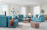 Signature Design by Ashley Keerwick Scandinavian Loveseat with 4 Toss Pillows, Blue Signature Design by Ashley