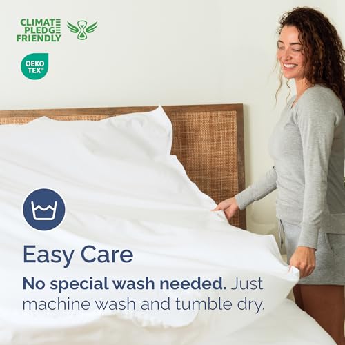Full Size Flat Sheet - Hotel Quality Top Flat Bed Sheet Only - Ultra-Soft, Comfy, Breathable & Cooling - Fade & Wrinkle Free - Easy-Care, Stain & Shrink Resistant Bedding - Easy-Fit & Oeko-Tex - White CGK Unlimited