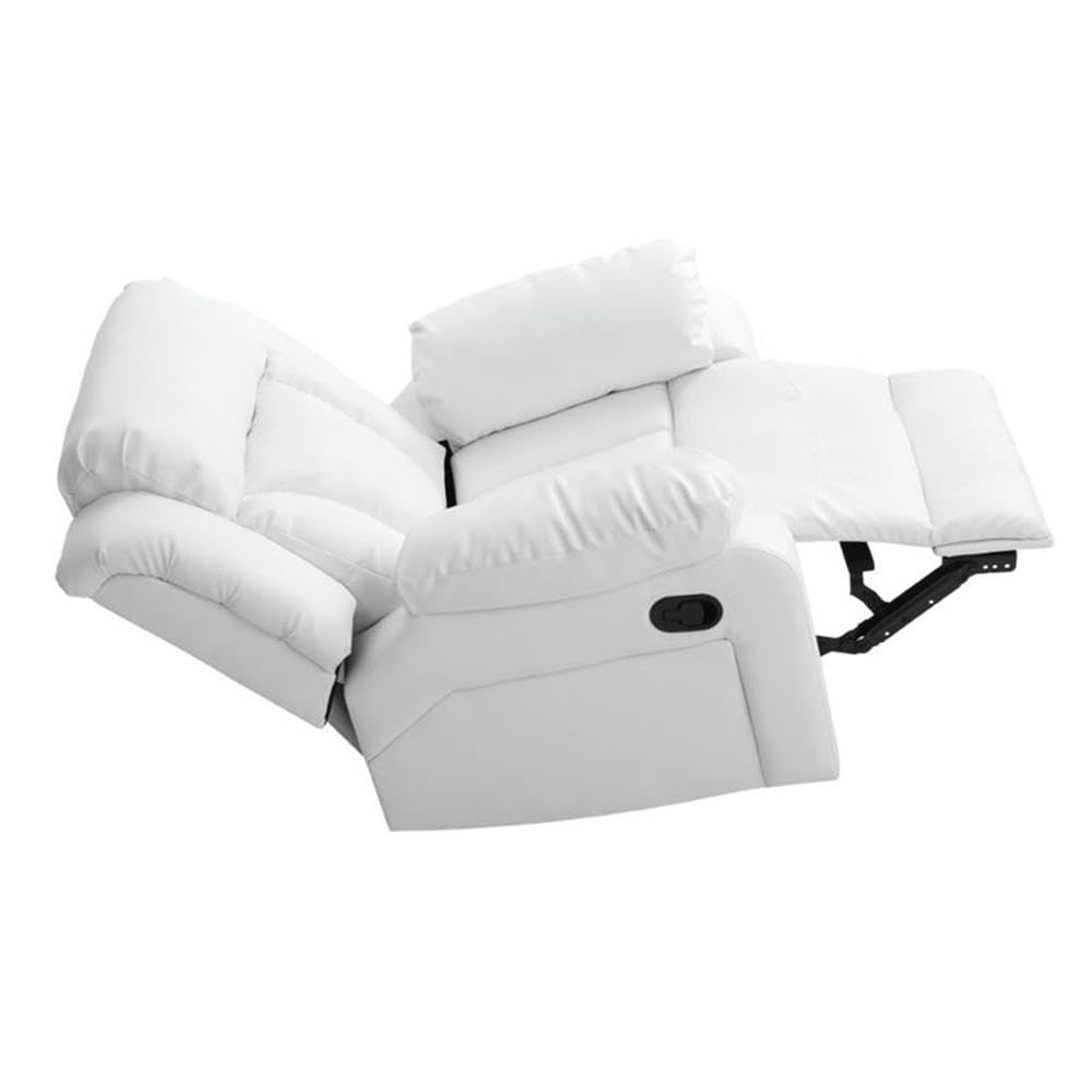 Glory Furniture Daria Faux Leather Rocker Recliner in White Glory Furniture