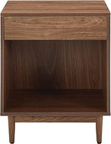 Crosley Furniture Liam End Table and Record Player Stand with Storage for Vinyl Records, Walnut Crosley Furniture