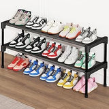 Long Shoe Rack-Shoe Organizer 2 Tier Shoe Rack for Closet Front Door Entryway Garage, Stackable Free Standing and Freely Combinable Shoe Storage, Space Saving Small Shoe Shelves. SAN HE