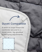 ViscoSoft Twin/Twin XL Down Alternative Comforter – All Season Cooling Breathable Microfiber Duvet Insert, Soft Quilted Reversible Blanket, Light Gray/Dark Gray ViscoSoft