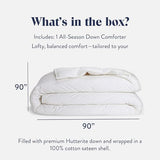 Brooklinen All-Season Canadian Down Comforter, Luxury Medium Warmth Duvet Insert, 100% Cotton Sateen Shell, Fluffy Year-Round Bedding, Baffle Box, Secure Duvet Loops - King/Cali King Brooklinen