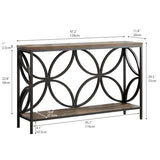 GiftGo Narrow Sofa Table 47.2 Inch, Industrial Sofa Table Behind Couch, Vintage Entry Console Table with Storage for Entryway, Living Room, Foyer, Elegant Design (Rustic Brown, 47.2) GiftGo
