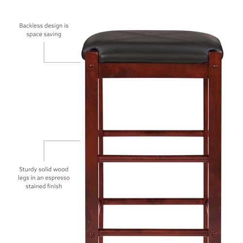 Linon Brown 3-Piece Table Faux Marble Tavern Set, 42" w x 22.25" d x 36" h Linon