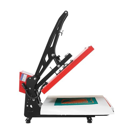 WsrrLun Magnetic semi-Automatic Heat Press Machine,16""x20""T Shirt Heat Press Machine with Smart LCD Transfer Sublimation Machine for T-Shirt, Mug, Hat Plate, Cap, Red, Black WsrrLun