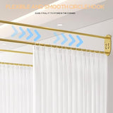 Hanging Room Divider Curtain Rod U Shaped Wall Divider for Privacy Separation Modern Room Separator Curtain Track Metal Space Divider for Bedroom, Fitting Room and Beauty Salon Privacy (Black) Generic
