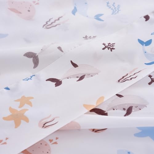 Sea Animal Queen Sheets Fish Whale Underwater World Cute Cozy Fun Queen Bed Sheet Set for Kids Girls Boys Children - Kids Bed Sheet Collection - Deep Pocket, Wrinkle Free and Soft Bedding - 4PC Best Season
