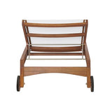 Christopher Knight Home Tristy Chaise Lounge Chair Outdoor, Acacia Wood Frame Sunbathing Pool Lounger, Adjustable Backrest Single Lounge Sofa, Patio Lounge Chaise for Poolside, White + Natural