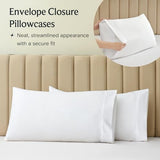 LuxClub 4 PC King Size Sheet Set Bed Sheets Deep Pockets 18" Wrinkle Free Cooling Bed Sheets Machine Washable Hotel Bedding Silky Soft - White King LuxClub