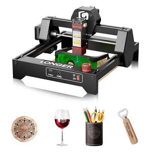 LONGER Ray5 mini Laser Engraver, 32-Bit High-Speed 12000mm/min, 0.04mm Compressed Spot, WiFi APP Control, 130×140mm Engraving Area, Eye Protection, for Wood, Acrylic, Paper (3.5W) Longer