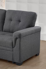 Ball & Cast L-Shape Reversible Sectional Sleeper Sofa Bed 4 in 1 Pull Out Couch with Storage Chaise & Removable Back Cushions,Convertible Sleeper Corner Couch Pull Out Sofa Bed for Living Room,Office Ball & Cast