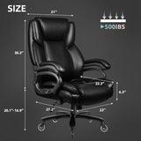 VITESSE 500lbs Heavy Duty Office Chair for Low Back Pain Relief, Big and Tall Office Chair with Ergonomic Lumbar Support, High Back Executive Chair with Quiet Rubber Wheel VITESSE