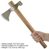 CRKT Woods Chogan Tomahawk Axe: RMJ T-Hawk Lightweight Outdoor Camping Axe with Hammerhead, Forged Carbon Steel Blade, and Hickory Wooden Handle 2730 CRKT
