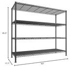 REIBII Storage Shelves 45.3''W Wire Shelving Unit 4 Tier Metal Shelves for Storage Rack Metal Shelving for Pantry Shelves Kitchen Steel Shelving, 45.3''W*63''H*17.7" D REIBII