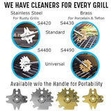 Sage Owl Bristle-Free Brass BBQ Grill Scraper with 17.5” Handle – Safe Universal Grill Cleaner for Outdoor Grills, Porcelain, Grilling Tools, and Kitchen Gadgets - Unique Gifts for Husband Birthday The Sage Owl