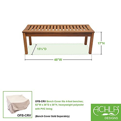 Achla Designs 125-0003 Backless, 4 ft Natural Finish Bench, 48-in L - WoodArtSupply