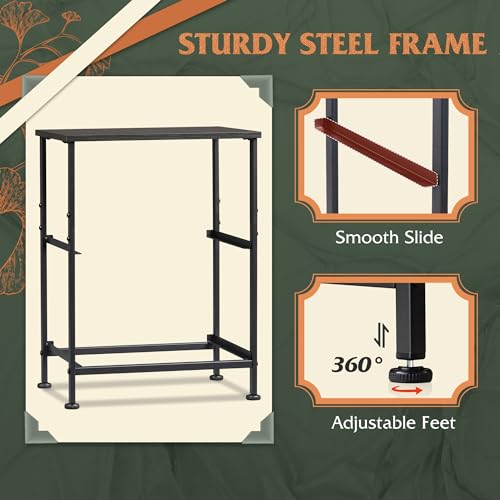 WLIVE Black Night Stand, Small Dresser with 2 Drawers & Wooden Top, Nightstand with Fabric Bins, Bedside Table End Table for Bedroom, Closet, Entryway, College Dorm, Charcoal Black WLIVE