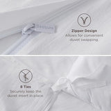Bedsure Duvet Cover Queen Size Only - Prewashed Cotton-Like Polyester Extra Soft All Season Bedding, Includes 1 Duvet Cover 90x90 Inches with Zipper Closure, White, Comforter Not Included Bedsure