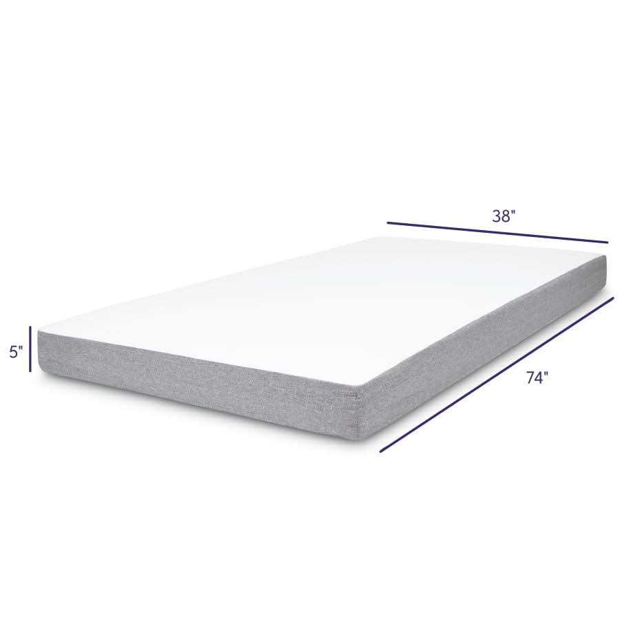 Milliard 5 in. Memory Foam Mattress Twin - for Bunk Bed, Daybed, Trundle or Folding Bed Replacement (1 Pack)