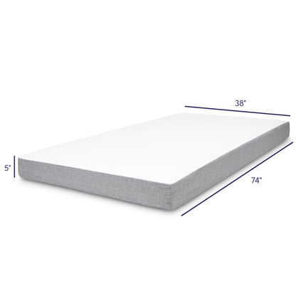 Milliard 5 in. Memory Foam Mattress Twin - for Bunk Bed, Daybed, Trundle or Folding Bed Replacement (1 Pack)