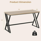 Giantex 5 FT Conference Table for 4-6 People, Modern 48" D x 59" W Large Meeting Table with Z-Shaped Metal Leg, Rectangle Conference Room Table for Office, Boardroom, Grey Oak Giantex