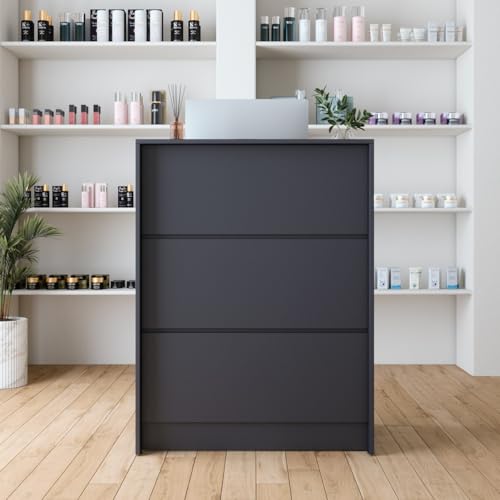 AGATEO Small Reception Desk with Drawer – Front Desk, Checkout Counter & Retail Counter – Cash Register Stand AGATEO