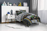 Jay franco Monster Jam MJ Life 4 Piece Twin Bed Set-Includes Reversible Comforter&Sheet Set-Bedding Features Grave Digger, Max-D, Megalodon-Super Soft Microfiber-(Official Monster Jam Product) Jay Franco