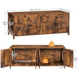 HOOBRO 47.2" Litter Box Enclosure for 2 Cats, Hidden Litter Box Furniture with Double Rooms, Wooden Cat Litter Box Enclosure, Dual Litter Box Design, Large Cat House for 2 Cats, Rustic Brown BF32MW01 HOOBRO