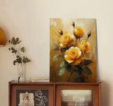 Paint by Numbers Rose Paint by Numbers Kits for Adults Yellow, DIY Canvas Oil Painting Arts and Crafts Kit for Kids with Painting Brushes Acrylic, for Home Wall Decor 12x16 in Without Frame u0-3494 WXLANOUT