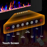 ZAFRO 50" Electric Fireplace with Remote Ultra-Thin & Quiet Wall-Mounted Recessed Heater, Adjustable 12-Color Flame, Brightness & Speed ZAFRO