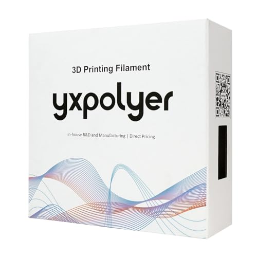 YXPOLYER PC-CF Filament Polycarbonate PC Carbon Fiber Engineering-Grade Filament 1.75mm 1kg with Reusable High-Heat Tolerant Spool yxpolyer