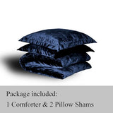 TAMGHO Navy Blue Velvet Comforter King Set 3pc, Blue Velvet Bedding King Size for All Seasons, 1 Comforter (108"x96") and 2 Pillow Shams (20"x36") TAMGHO