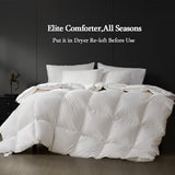 sleeprove King Size Down Comforter,All-Season Duvet Insert with 8 Loops,Noiseless Luxury Comforter,White,106x90 inches sleeprove