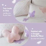Intelligent Design Kids Rio Full/Queen Comforter Set – Girls’ Reversible Tufted Chenille Bedding with Pastel Purple Butterflies and Pink Dot, 4pcs Intelligent Design